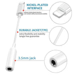Lighting to 3.5mm Headphone Adapter Jack AUX Cable Compatible with X/Xs/Xs Max/XR 7/8/8Plus iOS 10/11/12 Plug and Play 2Pack