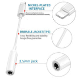 Lighting to 3.5mm Headphone Adapter Jack AUX Cable Compatible with X/Xs/Xs Max/XR 7/8/8Plus iOS 10/11/12 Plug and Play 2Pack