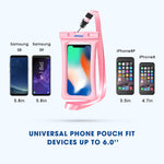 Mpow 084 Waterproof Phone Pouch Floating, IPX8 Universal Waterproof Case Underwater Dry Bag Compatible iPhone Xs Max/Xr/X/8/8plus/7/7plus Galaxy s9/s8 Note 9/8 Google Pixel up to 6.5" (Black, Pink)