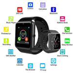 Smart Watch,Bluetooth Smartwatch Touch Screen Wrist Watch with Camera/SIM Card Slot,Waterproof Smart Watch Sports Fitness Tracker Android Phone Watch Compatible with Android Phones Samsung (Black)