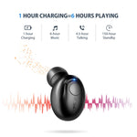 Mpow EM1 Bluetooth Earpiece, V4.1 Wireless Headphones, 6-Hr Playing Time Mini Bluetooth Earbud with Microphone, Invisible Car Bluetooth Headset for Cell Phone (One Pcs, Two Charger)