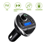 KeeKit Bluetooth FM Transmitter, Wireless in-Car FM Transmitter Radio Adapter Car Kit, Universal Car Charger with Dual USB Charging Ports, Hands-Free Calling for Smartphones