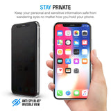 Maxboost Privacy Glass Screen Protector for iPhone Xs & iPhone X 2018 2017 (3 Packs) Tempered Glass for Apple iPhone Xs X Anti-Spy/Scratch/Fingerprint (Work with Most case) Easy Install - 3 Pack