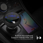 Wireless in-Car Bluetooth FM Transmitter & Car Charger,Radio Adapter Hands-Free Car Kit, Car MP3 Player with Dual USB Port Supports SD Card (BT69Black)