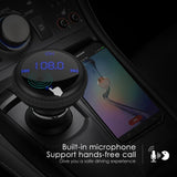 Wireless in-Car Bluetooth FM Transmitter & Car Charger,Radio Adapter Hands-Free Car Kit, Car MP3 Player with Dual USB Port Supports SD Card (BT69Black)