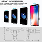 Wuedozue Gravity Car Phone Mount，Universal Clip Grip Air Vent Car Cell Phone Holder for iPhone Xs/X / 8/8 Plus / 7/7 Plus/Samsung Galaxy S8 / Note 8 and Other Smartphones (Silver)