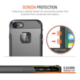 Trianium iPhone 7 Case [Duranium Series] Heavy Duty Ultra Protective Hard Cover Shock Absorption w/Built-in Screen Protector+ Holster Belt Clip Kickstand for Apple iPhone 7 2016 -Gunmetal (TM000181)