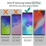 [2 Pack] Galaxy S10 Plus Screen Protector,Updated Version-Zone Support Fingerprint Unlock [No Bubbles][Case Friendly] Tempered Glass Screen Protector Compatible with Samsung Galaxy S10 Plus(Clear)