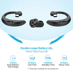 YUWISS Bluetooth Headset [36Hrs Playtime, 2 Batteries, V4.2] Wireless Bluetooth Earpiece for Cell Phone Noise Canceling Car Earbuds Headphones with Mic Compatible with iPhone Samsung Android (Black)