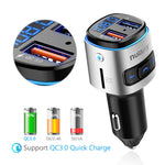 FM Transmitter, Nulaxy V4.2 Bluetooth FM Transmitter, Wireless FM Radio Car Bluetooth Adapter with QC3.0 Quick Charge, Support USB Drive, TF Card, Hands-Free Talking, Activate Siri/Google Now - NX08