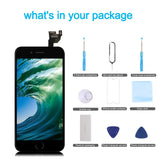 Screen Replacement for iPhone 6 Black 4.7" LCD Display Touch Digitizer Frame Assembly Full Repair Kit, with Home Button, Proximity Sensor, Ear Speaker, Front Camera, Screen Protector, Repair Tools