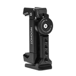 Newest Phone Holder Tripod Mount, Woohot 360 Degree Rotation，Metal Phone Tripod Mount with Cold Shoe，Mount Pro Smartphone Holder Video Rig Tripod Mount Adapter Cellphone Holder for Tripod