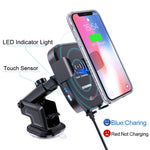 Qi Wireless Car Charger Mount, CLEEBOURG 7.5W/10W Fast Charging Automatic Clamping Car Phone Holder Air Vent Dashboard, Compatible iPhone Xs/Xs Max/XR/X/ 8/8 Plus, Samsung S10 /S10+/S9 /S9+/S8 /S8+