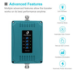 5-Band Cell Phone Signal Booster for Home and Office Use - Supports 4,500 Square Foot Area