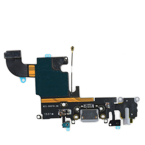 Afeax Compatible with OEM Original USB Charging Port Dock Connector Flex Cable + Microphone + Headphone Audio Jack Replacement Part for iPhone 6S 4.7" Grey