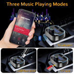 Comsoon Bluetooth FM Transmitter for Car, [Compact Design] Wireless Radio Receiver Adapter Kit with Hands-Free Calling, Dual USB Charger 5V/2.4A & 1A, Support TF/SD Card, USB Disk