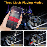 Comsoon Bluetooth FM Transmitter for Car, [Compact Design] Wireless Radio Receiver Adapter Kit with Hands-Free Calling, Dual USB Charger 5V/2.4A & 1A, Support TF/SD Card, USB Disk