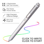 Stylus Pen for Apple iPad, Capacitive Rechargeable Pen Replaceable Fine Point Rubber Tips 2mm Styli for All Apple iPad/iPhone/iPad Pro/iPhone X with 4 Replaceable Fine Point Rubber Tips