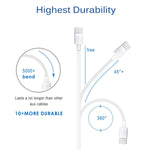 Aymuna iPhone Charger, 2 Sets iPhone Charger Cable USB Wire Data Sync Charging Cord Compatible with iPhone X/8 Plus/7 Plus/6S/6 Plus/6S Plus/5/5S/5C/XS/XR/XS Max/Ipad/iPod-[White]