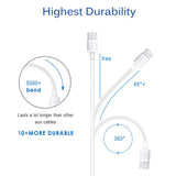 Aymuna iPhone Charger, 2 Sets iPhone Charger Cable USB Wire Data Sync Charging Cord Compatible with iPhone X/8 Plus/7 Plus/6S/6 Plus/6S Plus/5/5S/5C/XS/XR/XS Max/Ipad/iPod-[White]