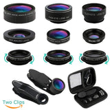 iPhone Lens, Cell Phone Lens Kit-Super Wide Angle Lens, Super Macro Lens, Fisheye Lens, Starburst Lens, CPL Lens, Kaleidoscope Lens, Telephoto Lens, Wide Angle Lens, Macro Lens, 11 in 1 Camera Lens