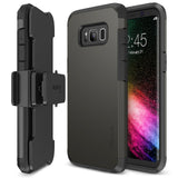 Trianium Duranium Series Holster Case Compatible with Samsung Galaxy S8 Plus with Heavy Duty Premium Protective Kickstand + Extreme Shock Absorption S8 Plus Case 2017 - Gunmetal