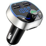 Comsoon Bluetooth FM Transmitter for Car, [Compact Design] Wireless Radio Receiver Adapter Kit with Hands-Free Calling, Dual USB Charger 5V/2.4A & 1A, Support TF/SD Card, USB Disk