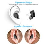 Single Ear Wireless Earbud Bluetooth Headset in-ear Mini Invisible Bluetooth Headphone Earphone with Mic 6-Hour Playtime Magnetic USB Charger Sweatproof Sport Earbuds for Smartphone and Other Devices