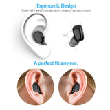 Single Ear Wireless Earbud Bluetooth Headset in-ear Mini Invisible Bluetooth Headphone Earphone with Mic 6-Hour Playtime Magnetic USB Charger Sweatproof Sport Earbuds for Smartphone and Other Devices