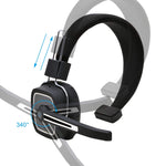Truck Driver Bluetooth Headset/Office Headset, Wireless Over The Head Headset with Extra Boom Noise Reduction Mic for Phones,Call Center, Skype, VoIP