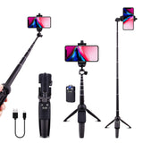 Selfie Stick Tripod Bluetooth, LATZZ 40 Inch Extendable Phone Tripod Monopod with Wireless Remote Shutter and Tripod Stand Compatible iPhone X/8/8P/7/7P/6/6P/Galaxy Note 8/S9+/S9, More