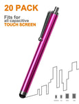 Stylus Pen LIBERRWAY 20 Pack of Pink Purple Black Green Silver Stylus Universal Touch Screen Capacitive Stylus for Kindle Touch ipad iPhone 6/6s 6Plus 6s Plus Samsung S5 S6 S7 Edge S8 Plus Note