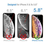 TETHYS Glass Screen Protector Designed for iPhone XS and iPhone X [Edge to Edge Coverage] Full Protection Durable Tempered Glass for Apple iPhone XS and X [Guidance Frame Included], Pack of 3