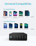 Anker USB Wall Charger, 60W 6 Port USB Charging Station, PowerPort 6 Multi USB Charger for iPhone XS/Max/XR/X/8/7/Plus, iPad Pro/Air 2/Mini/iPod, Galaxy S9/S8/S7/Edge/Plus, Note, LG, HTC, and More