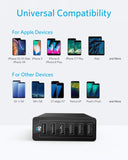 Anker USB Wall Charger, 60W 6 Port USB Charging Station, PowerPort 6 Multi USB Charger for iPhone XS/Max/XR/X/8/7/Plus, iPad Pro/Air 2/Mini/iPod, Galaxy S9/S8/S7/Edge/Plus, Note, LG, HTC, and More