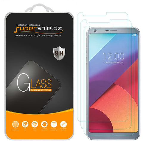 [3-Pack] Supershieldz for LG G6 Tempered Glass Screen Protector, Anti-Scratch, Anti-Fingerprint, Bubble Free, Lifetime Replacement