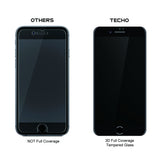TECHO Privacy Screen Protector for iPhone 8 Plus 7 Plus, Anti Spy 9H Tempered Glass, Edge to Edge Full Cover Screen Protector [Anti-Fingerprint] [Full Coverage] (Black)