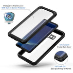 Galaxy S8 Case, Lanhiem IP68 Waterproof Dustproof Shockproof Full Body Sealed Underwater Protective Cover with Built-in Screen Protector for Samsung Galaxy S8 (Black)
