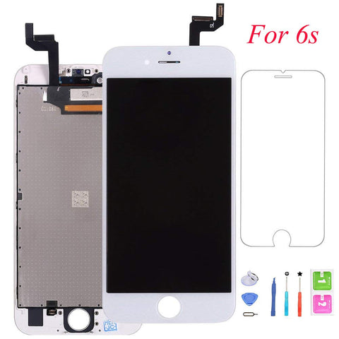 QTlier Screen Replacement For iPhone 6s, Digitizer Display with LCD Touch Screen Glass Frame Assembly with Screen Protector for iPhone 6s 4.7 inch- White