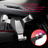 Wuedozue Gravity Car Phone Mount，Universal Clip Grip Air Vent Car Cell Phone Holder for iPhone Xs/X / 8/8 Plus / 7/7 Plus/Samsung Galaxy S8 / Note 8 and Other Smartphones (Silver)