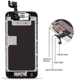 Screen Replacement for iPhone 6s Plus White LCD Display & Touch Screen Digitizer Replacement with Frame Spare Parts (Home Button，Front Camera, Sensor Flex, Earpiece Speaker) + Repair Tools (5.5'')