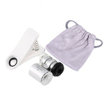 KINGMAS 60X Clip-On Microscope Magnifier Universal Lens with LED/UV Lights for iPhone 7 6s 6, Samsung, LG and More Smartphones