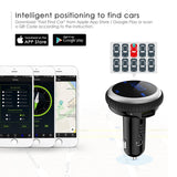 Wireless in-Car Bluetooth FM Transmitter & Car Charger,Radio Adapter Hands-Free Car Kit, Car MP3 Player with Dual USB Port Supports SD Card (BT69Black)