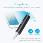 Anker PowerCore+ Mini, 3350mAh Lipstick-Sized Portable Charger (Premium Aluminum Power Bank), One of The Most Compact External Batteries, Compatible with iPhone Xs/XR, Android Smartphones and More