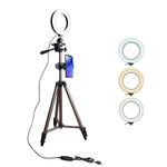 Tryone Ring Light Stand - Phone Tripod Stand, Live Stream Stand with 5.7” LED Ring Light for YouTube Video or Makeup, 3 Light Modes & 10 Brightness Levels
