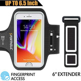 PORTHOLIC Armband for Large Phone - iPhone Xs Max XR iPhone 8 Plus 7 Plus 6s/6 Plus in Otterbox Defender Case, Samsung Galaxy S9 + S8 Plus Note 8 3 4 5 LG G6, Exercise Running Pouch Phone Holder