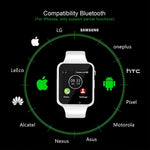 Smart Watch Bluetooth Fitness Tracker Qidoou Android iOS Compatible Smartwatch of SIM SD Card Slot, Waterproof Pedometer Sleep Calorie Monitor Call/Message Music Clock for Men Women Kids (White)