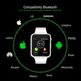 Smart Watch Bluetooth Fitness Tracker Qidoou Android iOS Compatible Smartwatch of SIM SD Card Slot, Waterproof Pedometer Sleep Calorie Monitor Call/Message Music Clock for Men Women Kids (White)