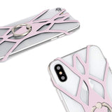 SHANSHUI iPhone Lanyard, Silicone Ring Finger Stand Stretchy Holder with Detachable Phone Lanyard Compatible with iPhone X XS XS max SE 5s 5 6 7 8 Plus and Most Smart Phones (Pink)