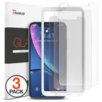 Trianium (3 Packs) Screen Protector Designed for Apple iPhone XR (6.1" 2018) Premium HD Clarity 0.25mm Tempered Glass Screen Protector with Easy Installation Alignment Case Frame [3D Touch] (3-Pack)